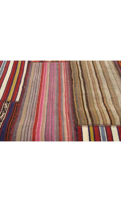 7 x 11 Vintage Turkish Striped Kilim Rug 60792
