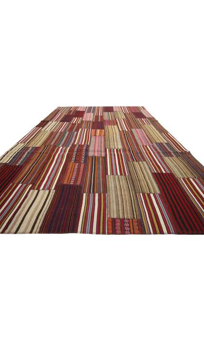 7 x 11 Vintage Turkish Striped Kilim Rug 60792