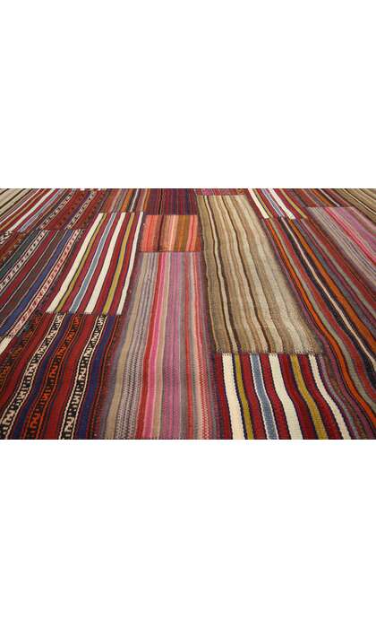 7 x 11 Vintage Turkish Striped Kilim Rug 60792