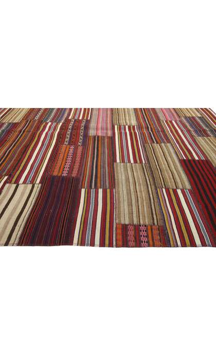 7 x 11 Vintage Turkish Striped Kilim Rug 60792