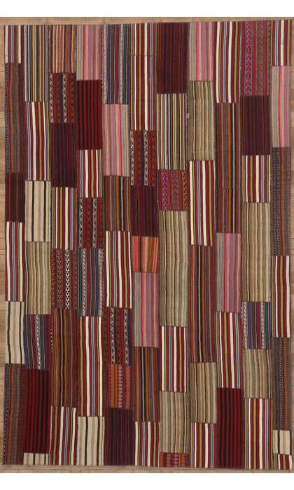 7 x 11 Vintage Turkish Striped Kilim Rug 60792