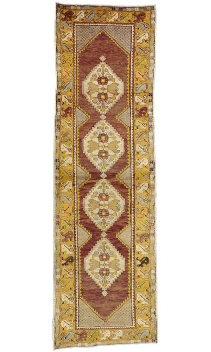 3 x 10 Vintage Turkish Oushak Rug Runner 50929