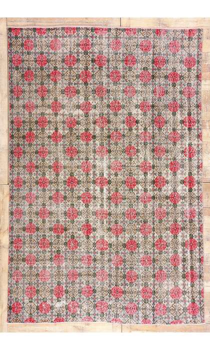 7 x 10 Zeki Muren Vintage Turkish Sivas Rug 53365
