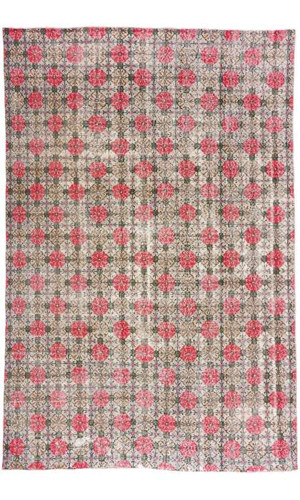 7 x 10 Zeki Muren Vintage Turkish Sivas Rug 53365