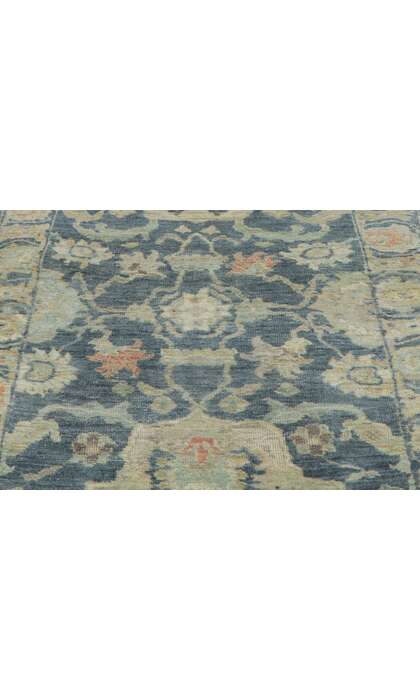 2 x 14 Modern Blue Oushak Rug Runner 30829