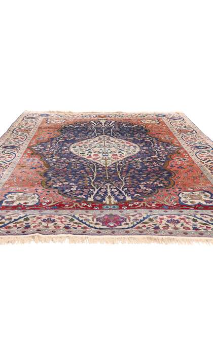 6 x 9 Late 19th Century Antique Indian Tree of Life Agra Rug 79249