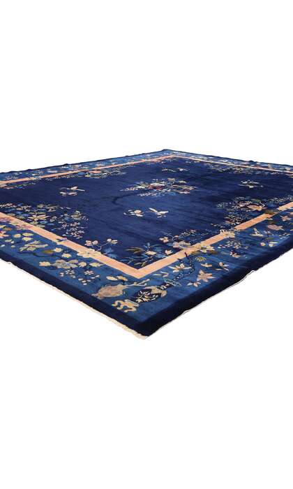 9 x 11 Antique Blue Chinese Peking Rug 77524