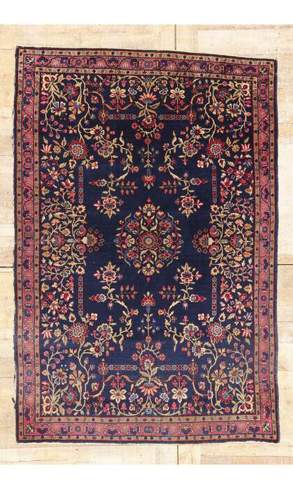 4 x 6 Antique Persian Kerman Rug 79258