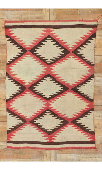 5 x 7 Late 19th Century Antique Eye Dazzler Navajo Rug 78429
