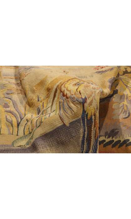 6 x 6 Late 19th Century Antique French Aubusson Tapestry 79234