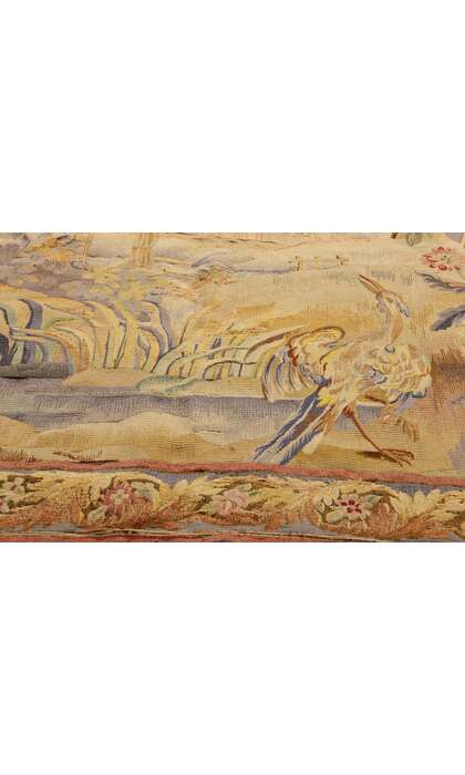 6 x 6 Late 19th Century Antique French Aubusson Tapestry 79234