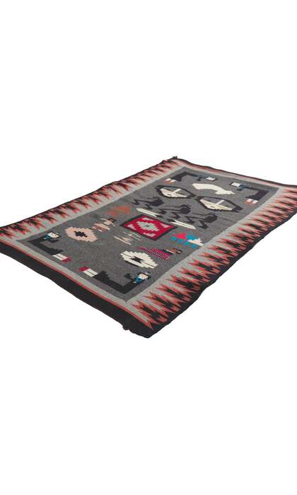 2 x 3 Antique Ganado Navajo Pictorial Rug 78425