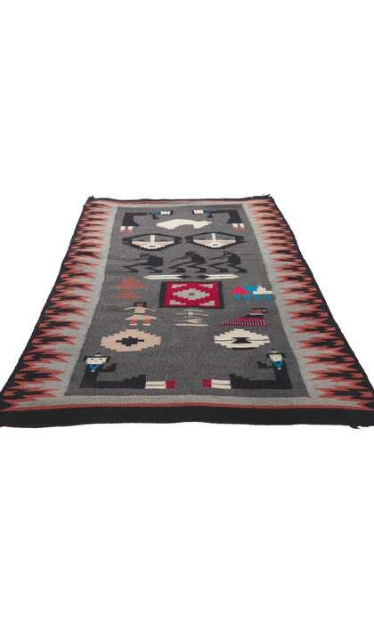 2 x 3 Antique Ganado Navajo Pictorial Rug 78425