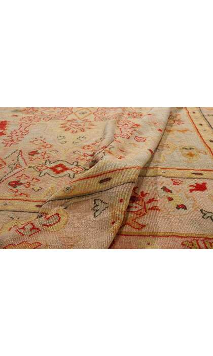 12 x 15 Late 19th Century Antique Pastel Turkish Oushak Rug 79232