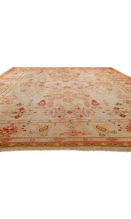 12 x 15 Late 19th Century Antique Pastel Turkish Oushak Rug 79232