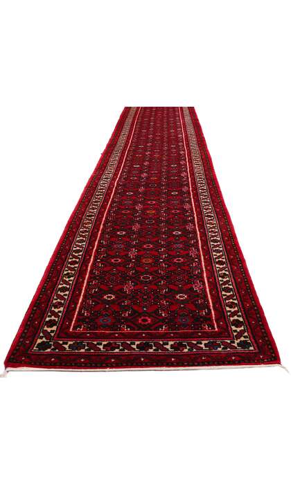 3 x 38 Extra-Long Antique Persian Hussainabad Hamadan Rug Runner 79255