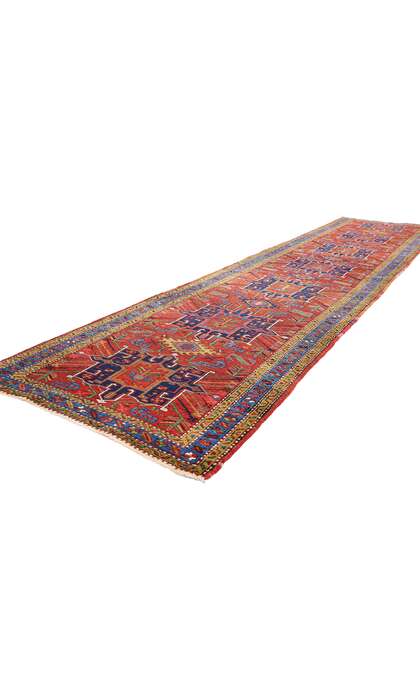 3 x 15 Antique Persian Heriz Rug Runner 79244