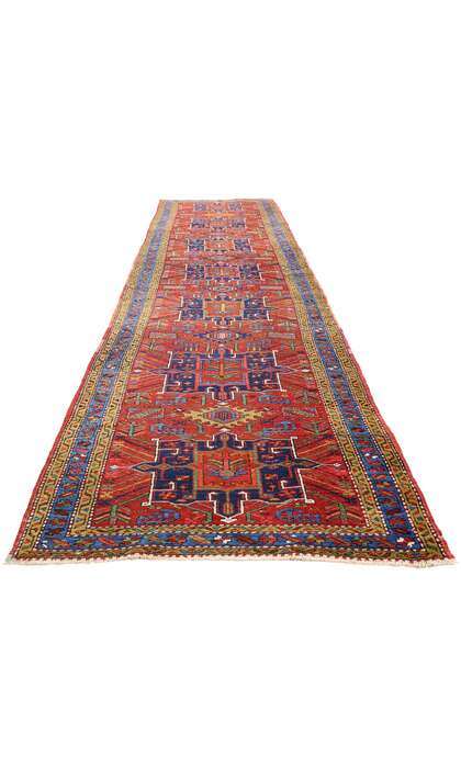 3 x 15 Antique Persian Heriz Rug Runner 79244