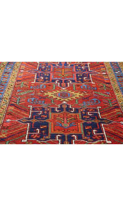 3 x 15 Antique Persian Heriz Rug Runner 79244
