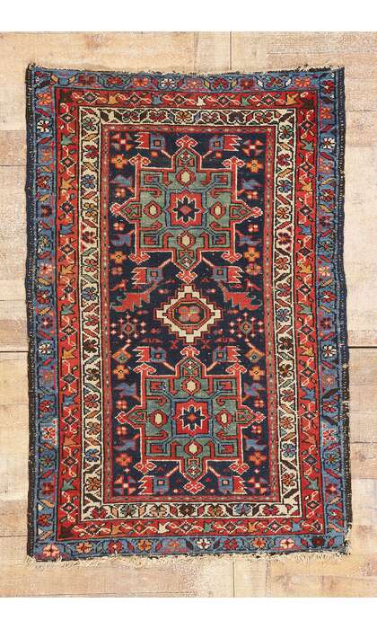 3 x 4 Late 19th Century Antique Persian Karaja Heriz Rug 79240