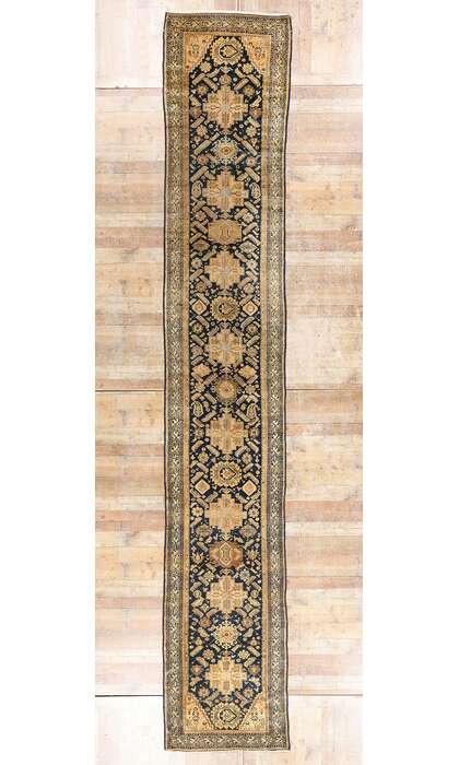 3 x 20 Late 19th Century Antique Persian Malayer Rug 90038