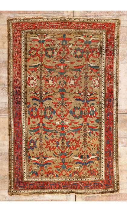 4 x 7 Late 19th Century Antique Persian Malayer Rug 79214