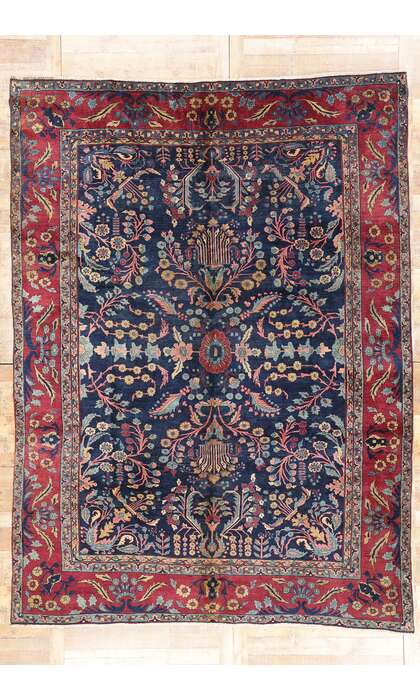 9 x 13 Antique Persian Kerman Rug 79227