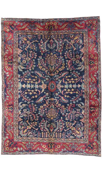 9 x 13 Antique Persian Kerman Rug 79227