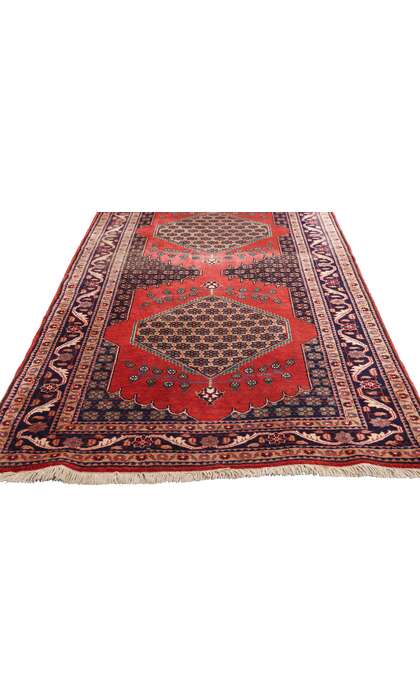 4 x 13 Antique Red Persian Senneh Rug 90030