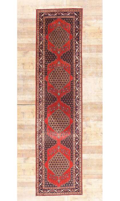 4 x 13 Antique Red Persian Senneh Rug 90030