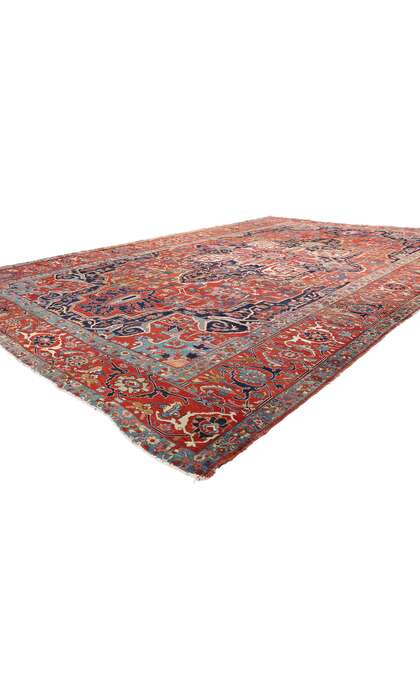 10 x 15 Late 19th Century Antique Persian Serapi Rug 79230