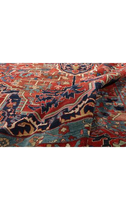 10 x 15 Late 19th Century Antique Persian Serapi Rug 79230