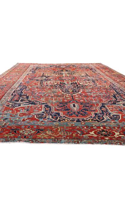 10 x 15 Late 19th Century Antique Persian Serapi Rug 79230