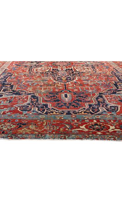 10 x 15 Late 19th Century Antique Persian Serapi Rug 79230