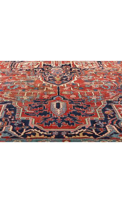 10 x 15 Late 19th Century Antique Persian Serapi Rug 79230
