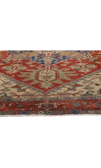 9 x 12 Late 19th Century Antique Persian Serapi Rug 74972