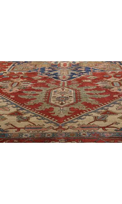 9 x 12 Late 19th Century Antique Persian Serapi Rug 74972