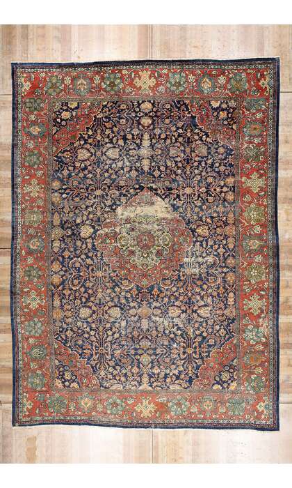 14 x 19 Late 19th Century Antique Persian Sultanabad Rug 79228