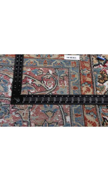 6 x 9 Distressed Antique Persian Tabriz Textured Rug 60824