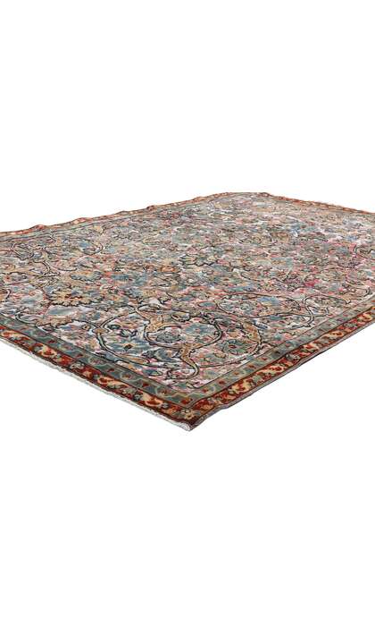 6 x 9 Distressed Antique Persian Tabriz Textured Rug 60824