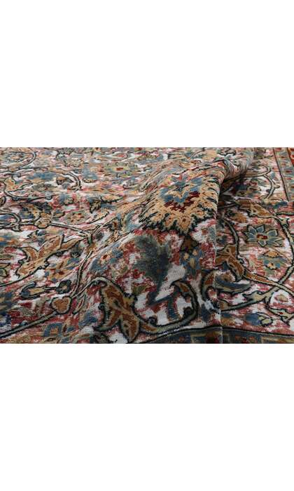 6 x 9 Distressed Antique Persian Tabriz Textured Rug 60824