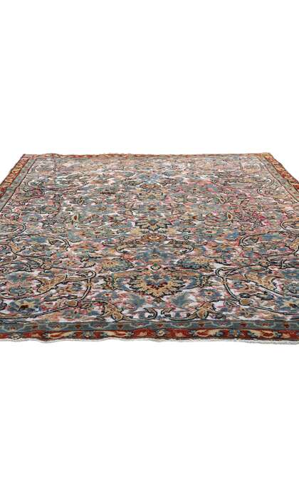 6 x 9 Distressed Antique Persian Tabriz Textured Rug 60824