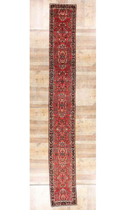 3 x 21 Antique Persian Dergazine Hamadan Rug Runner 90037