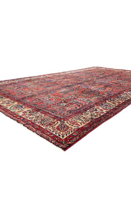 9 x 16 Antique Red Persian Sarouk Rug 79222