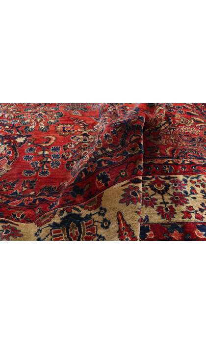 9 x 16 Antique Red Persian Sarouk Rug 79222