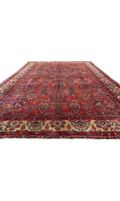 9 x 16 Antique Red Persian Sarouk Rug 79222