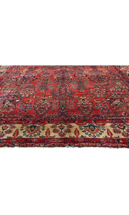 9 x 16 Antique Red Persian Sarouk Rug 79222