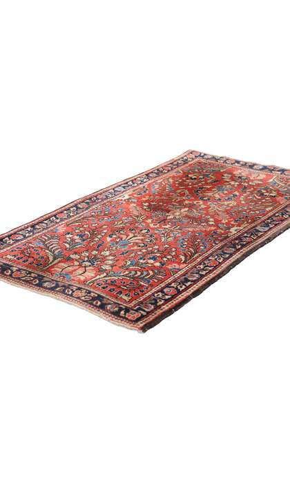 2 x 4 Antique Red Persian Sarouk Rug 79220