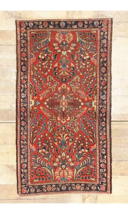2 x 4 Antique Red Persian Sarouk Rug 79220
