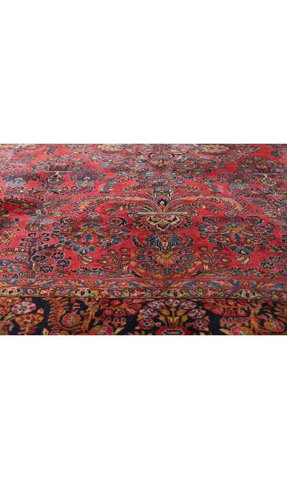 9 x 11 Antique Red Persian Sarouk Rug 79225